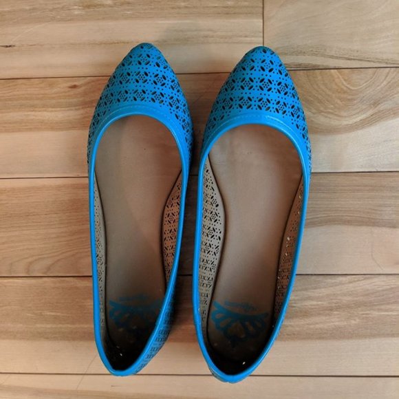 Perforated Teal Flats - Picture 2 of 3